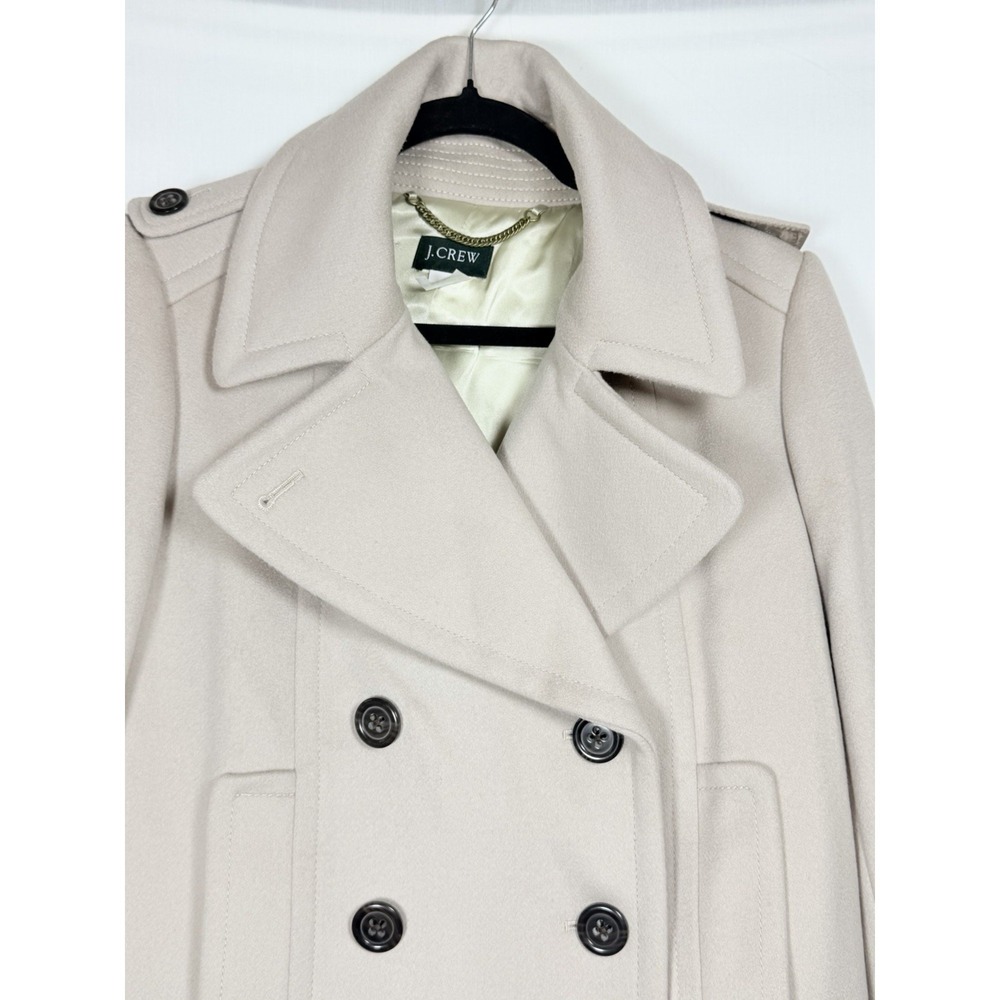 J.Crew Wool Peacoat Jacket Womens 6 Ivory Double Breasted Thinsulate NWT - Picture 3 of 16